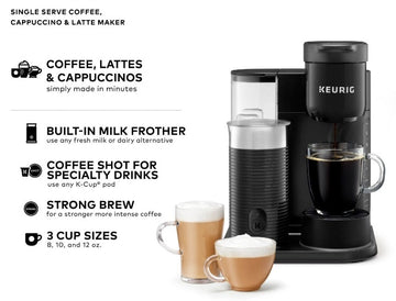 Single Serve K-Cup Pod Coffee, Latte and Cappuccino Maker