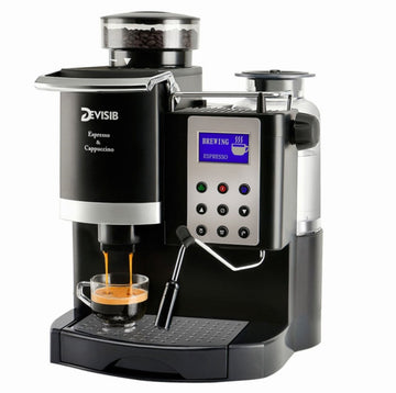 3 in 1 Semi Automatic Espresso Maker with Grinder and Milk Steamer