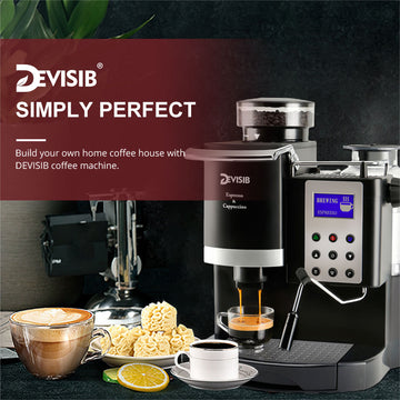 3 in 1 Semi Automatic Espresso Maker with Grinder and Milk Steamer